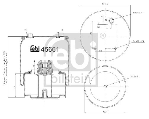 FEBI BILSTEIN Кожух пневматической рессоры 45661